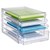 DRAWERS ORGANISER DESKTOP 4 DRAWER STORAGE FILE DOCUMENT FITS A4 250MM X 340MM X 230MM CLEAR